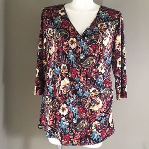 Chenault stretch gold floral shirt 18/20